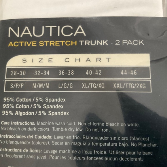 Nautica Men’s Active Stretch Cotton Trunk 2 x 2-Pk White Size Large - Picture 3 of 6